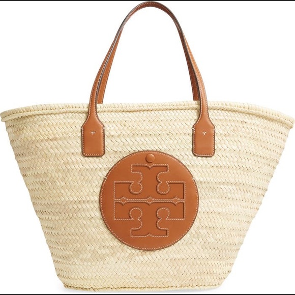 Tory Burch Handbags - Tory Burch Ella woven straw tote raffia basket bag